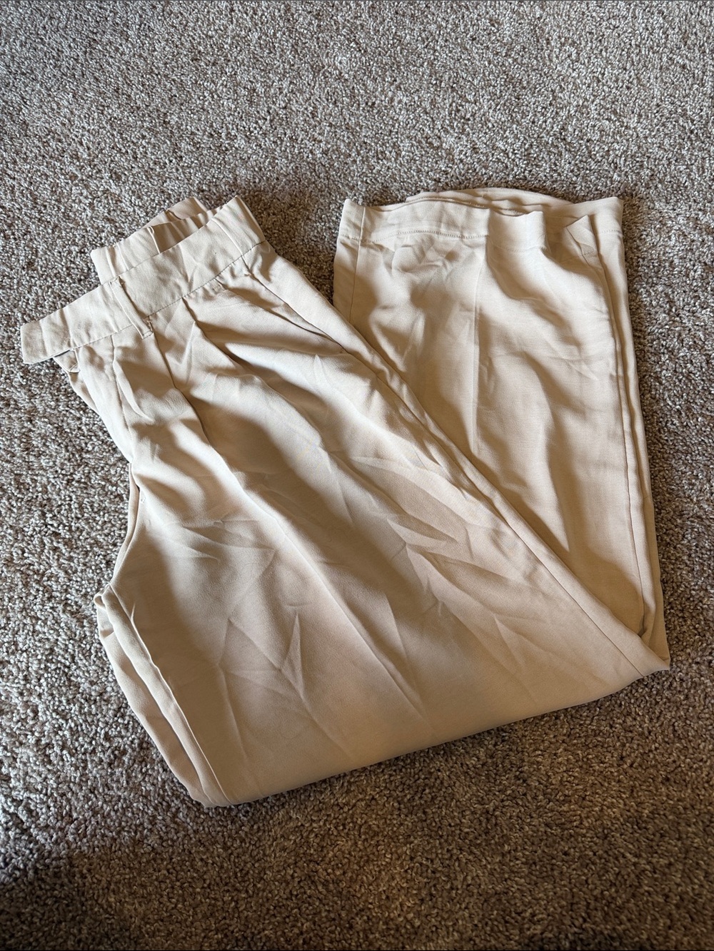 a new day Women's Light Beige Trousers - Tailored Straight Leg